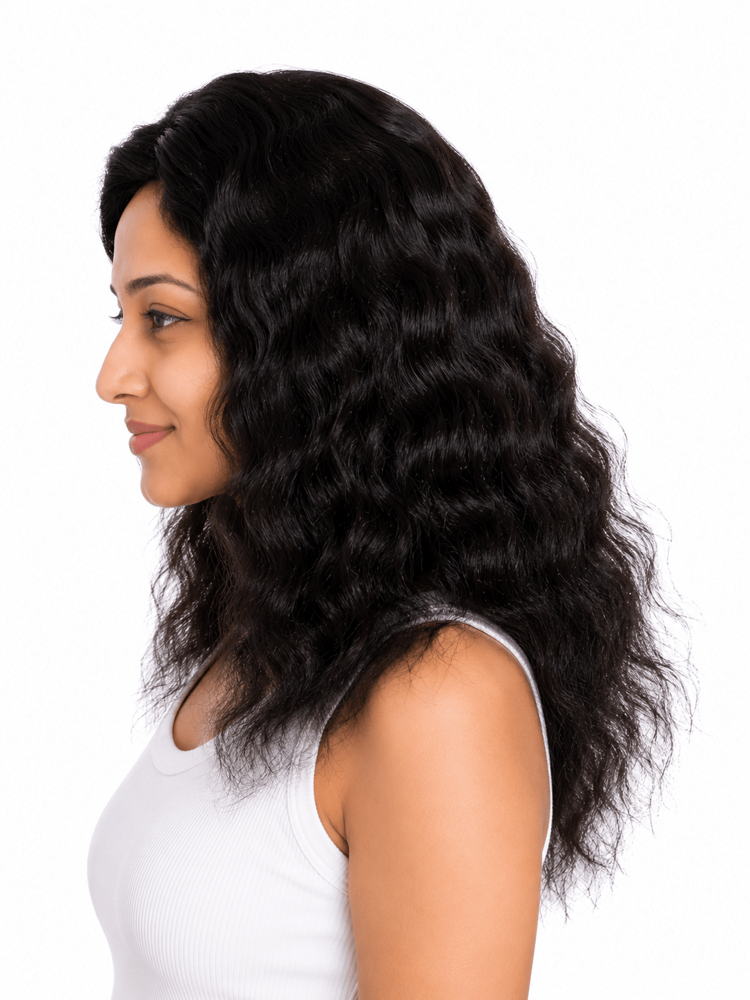 Human Hair Monofilament Base Curly Topper | Virgin Human Hair Clip-On & Pasting - Image 4