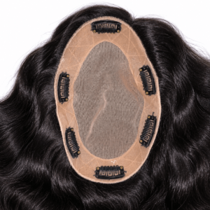 Human Hair Monofilament Base Curly Topper | Virgin Human Hair Clip-On & Pasting