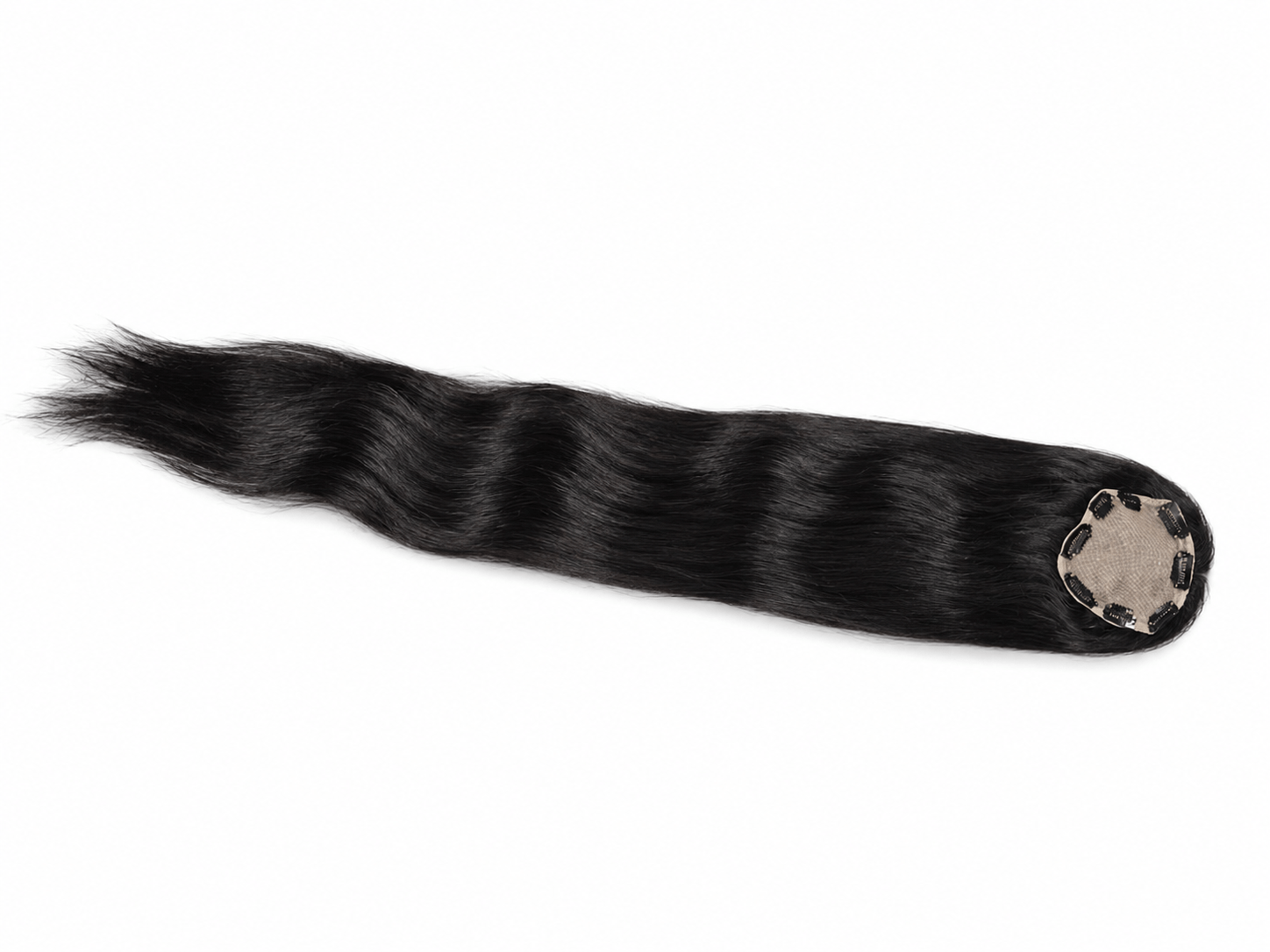 Premium Silk Base Full Hand-Knotted Human Hair Topper with Nano Plasty (18–40 Inches) - Image 2