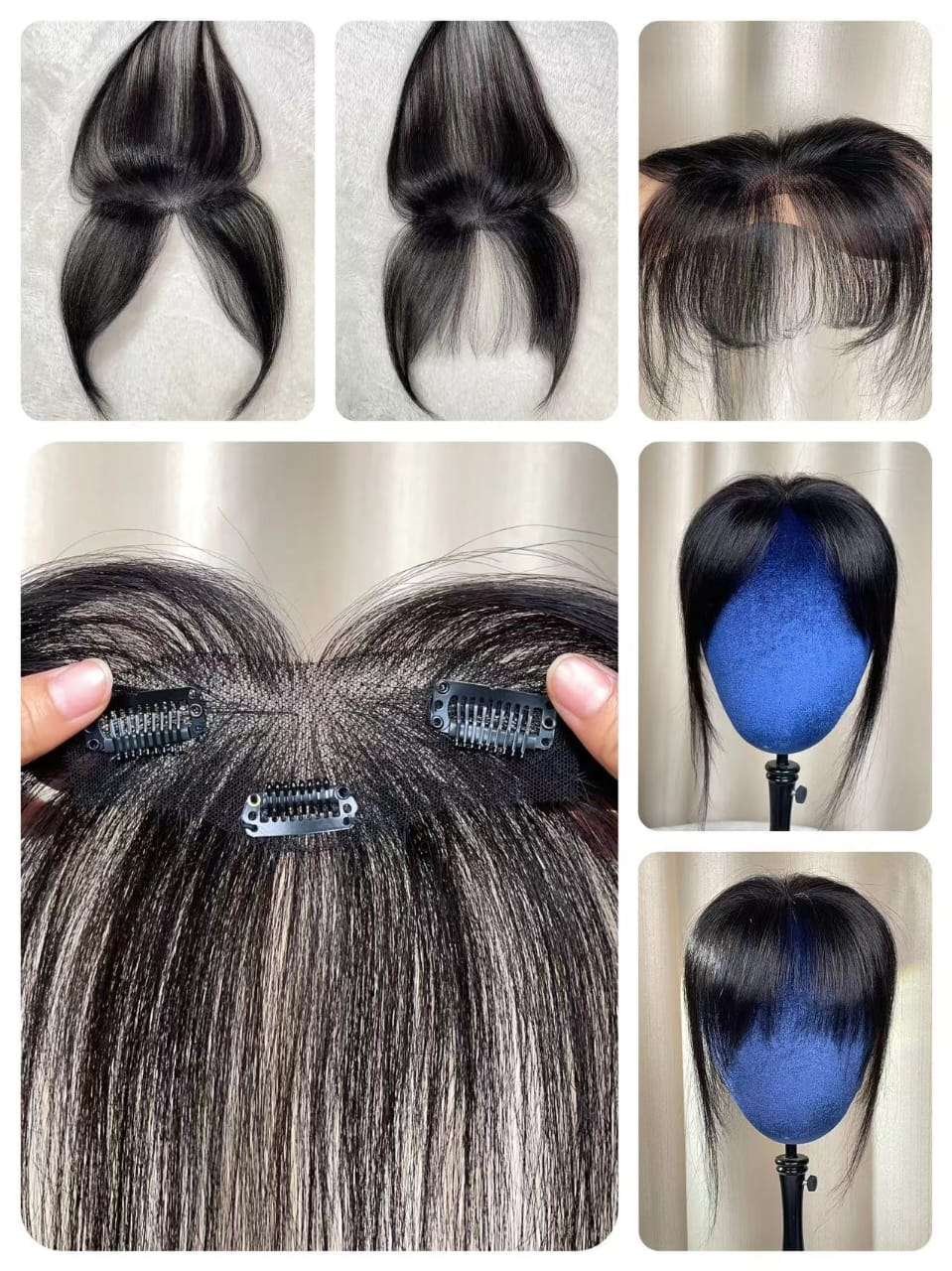Human Hair Front Bangs | Natural Clip-In Fringe - Image 2